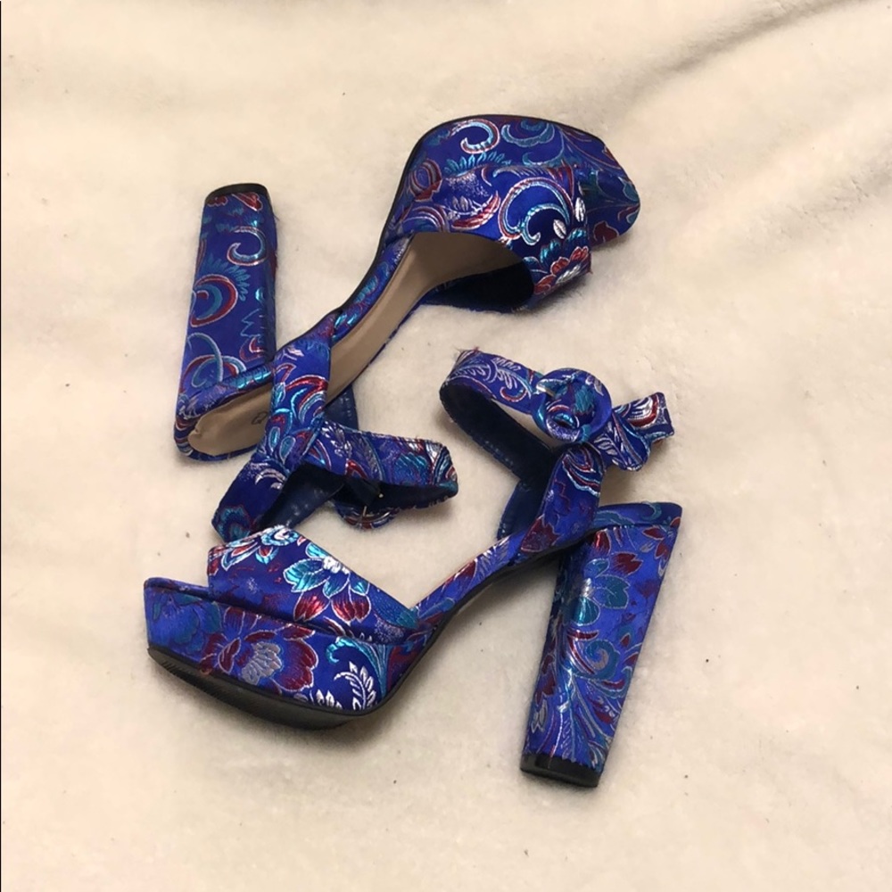 Qupid Paisley Platform Heels